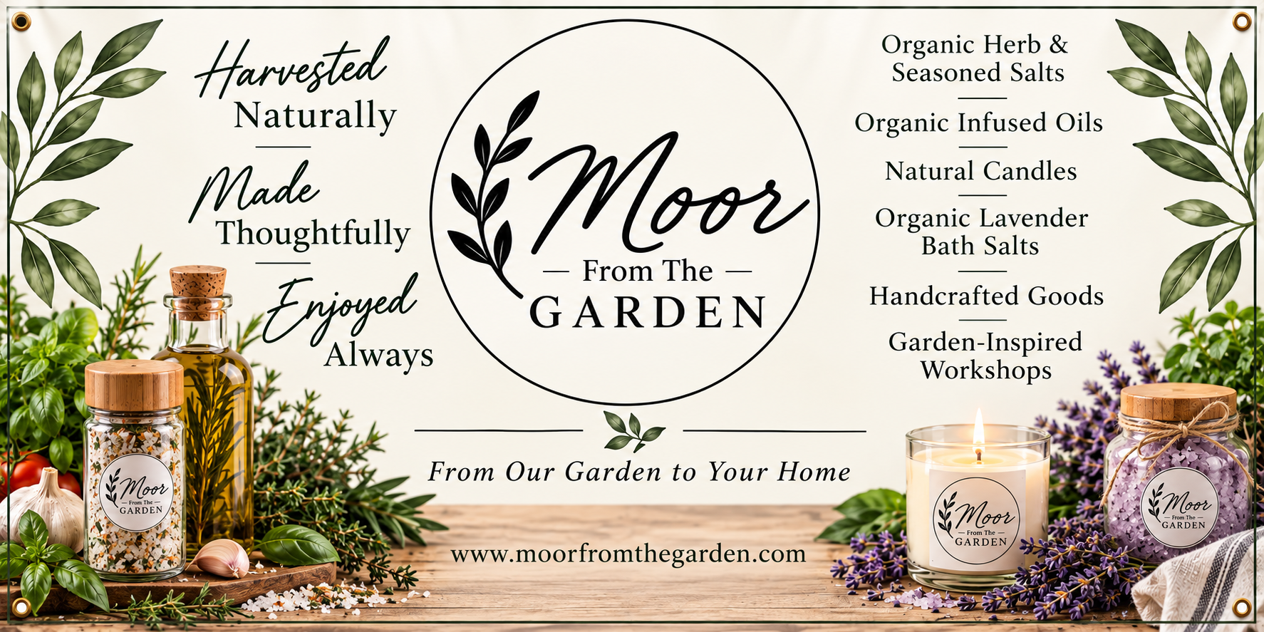 Moor From The Garden branded banner